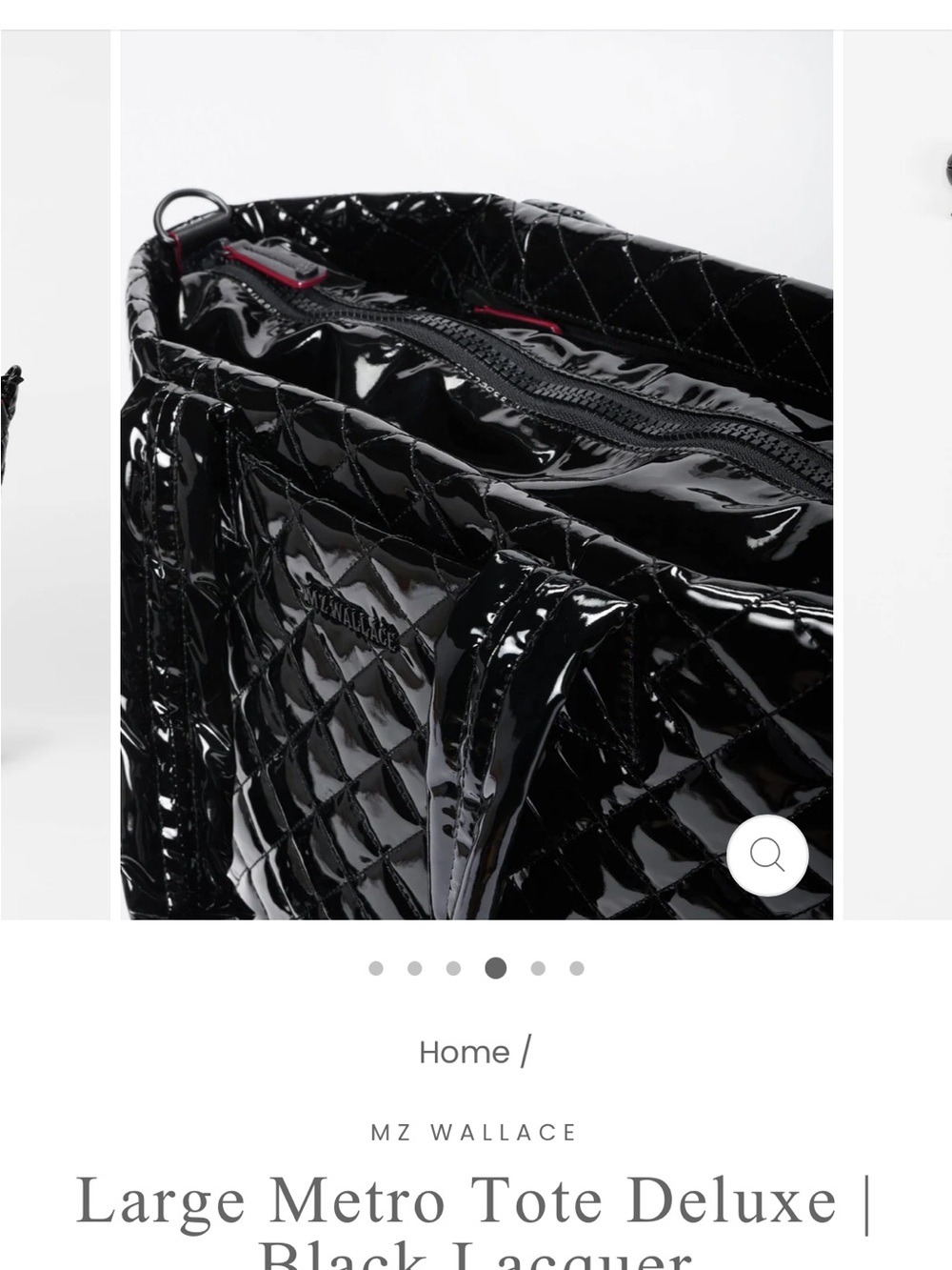 MZ Wallace Quilted Lacquer Tote in Black - Picture 4 of 12